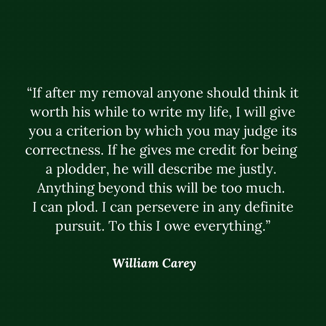 MattSmethurst's tweet photo. On this date in 1783, William Carey—the “father of modern missions”—was baptized. 

And then he plodded. https://t.co/7sfcIFY9sI