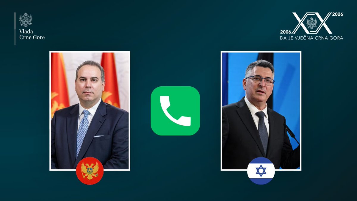 fivanovicpg's tweet photo. I spoke with 🇮🇱 Foreign Minister @gidonsaar. In an open conversation, we discussed the current state of play of our countries' bilateral cooperation, especially in tourism &amp; investments, and reviewed a number of issues, including regional stability &amp; security. https://t.co/9Tt7vJ3aj2