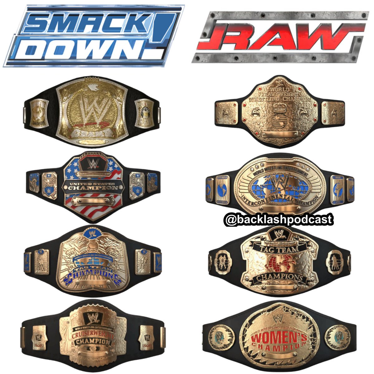 RuthlessAggresr's tweet photo. Which brand had the better titles? Smackdown or Raw? I’m team Smackdown all the way! https://t.co/QyacHh7SAx