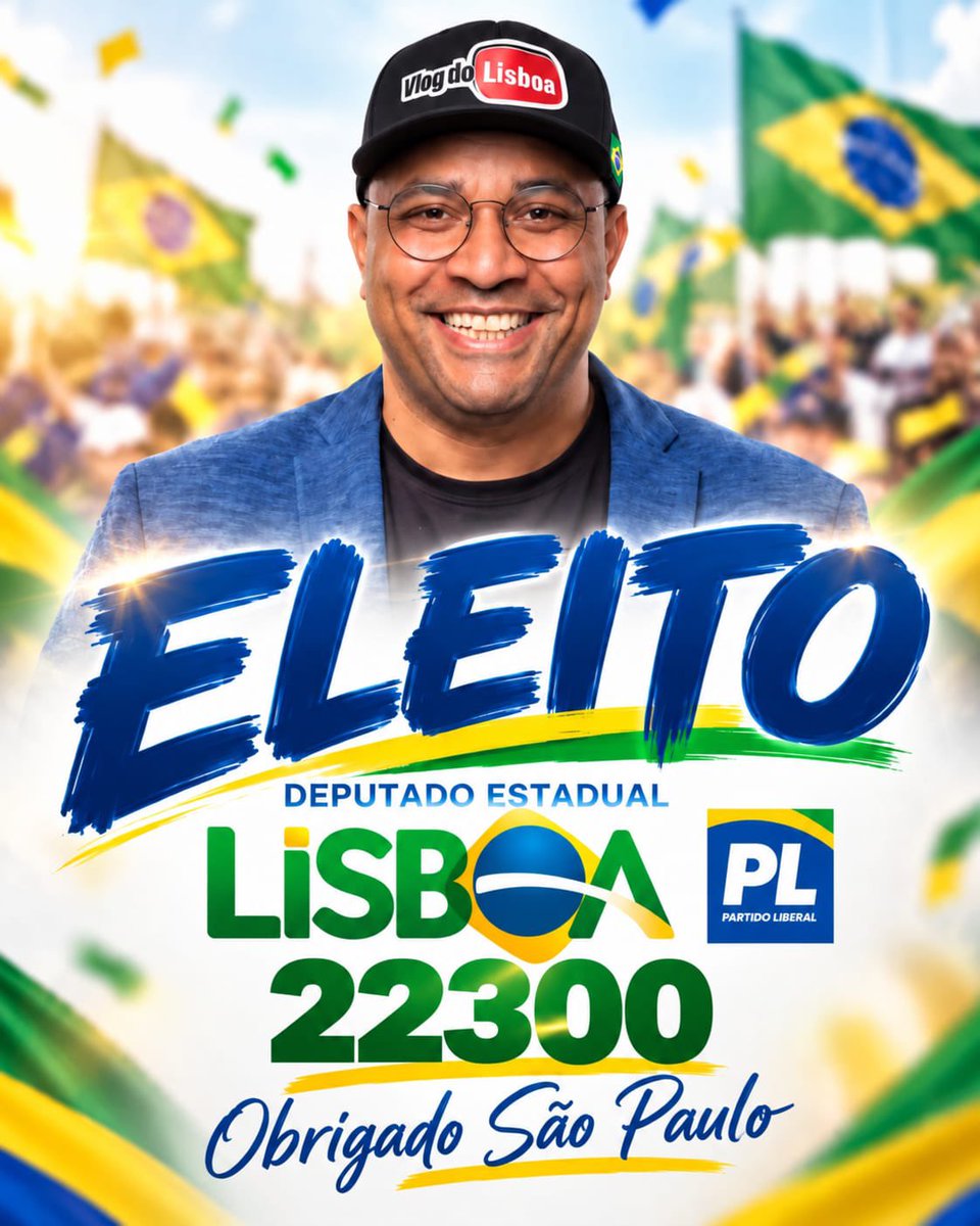 VlogdoLisboa's tweet photo. 67.413 VOTOS! 🇧🇷❤️

Antes de tudo, quero agradecer a Jesus Cristo, por ter me sustentado, me dado força e me guiado durante toda essa trajetória.

Quero agradecer ao nosso líder e amigo Jair Bolsonaro, pela missão que me foi confiada e pela confiança depositada em mim.

Ao meu pastor e amigo Silas Malafaia, muito obrigado pela bênção, pelo apoio e pela confiança.

Quero também agradecer ao nosso próximo presidente, Flávio Bolsonaro, por todo o apoio e por acreditar em nosso projeto.

Eduardo Bolsonaro e Renan Bolsonaro, muito obrigado pelo apoio e pela confiança.

Quero agradecer também ao meu irmão Marcos Lisboa, pela coordenação, dedicação e compromisso durante toda essa caminhada.

Ao Rodrigo Focacci e sua família, muito obrigado por lutarem comigo, pela parceria e por estarem ao meu lado em todos os momentos.

Cesinha e sua família, meu muito obrigado pelo apoio, carinho e confiança durante essa caminhada.

Agradeço também ao Fraco Eduardo e ao Leandro, pelo empenho, dedicação e trabalho incansável em nossa campanha.

E aqui vai um agradecimento muito especial às minhas Tias do Zap e aos meus Tios do Churrasco! 😂🇧🇷
Vocês foram fundamentais nessa caminhada.

Quero agradecer a cada pessoa que acreditou, compartilhou, pediu voto e levou meu nome para sua família, seus amigos e sua cidade.

Agradeço a cada amigo que se doou, colocou a mão na massa e esteve comigo nos momentos bons e nos momentos difíceis.

Porque ninguém chega a lugar nenhum sozinho.

Esses 67.413 votos não são apenas números. São 67.413 demonstrações de confiança, esperança e reconhecimento.

Meu coração está cheio de gratidão.

MUITO OBRIGADO!

Que Deus abençoe cada um de vocês.
Essa caminhada continua! 🇧🇷🙏🏼

LISBOA 22300