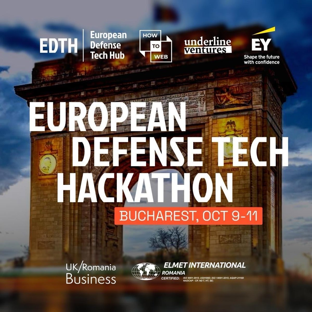 UnderlineVC's tweet photo. 🪖 European Defense Tech Hackathon is coming to Bucharest this weekend! Register here: https://t.co/jEj4nDd6Cm https://t.co/LxF9TtyVGS