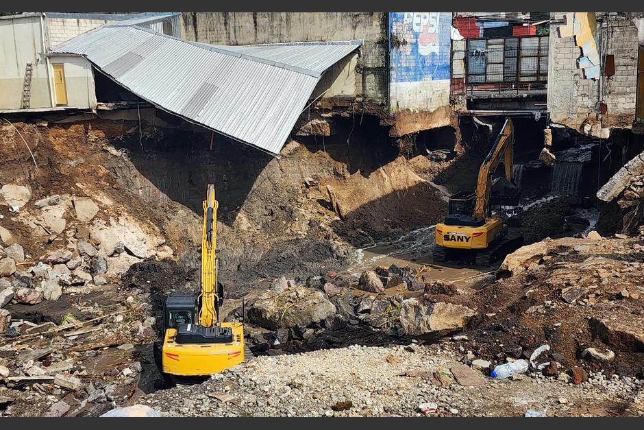 Arrancan los trabajos en Villa Hermosa tras desborde de río Pinula (video)