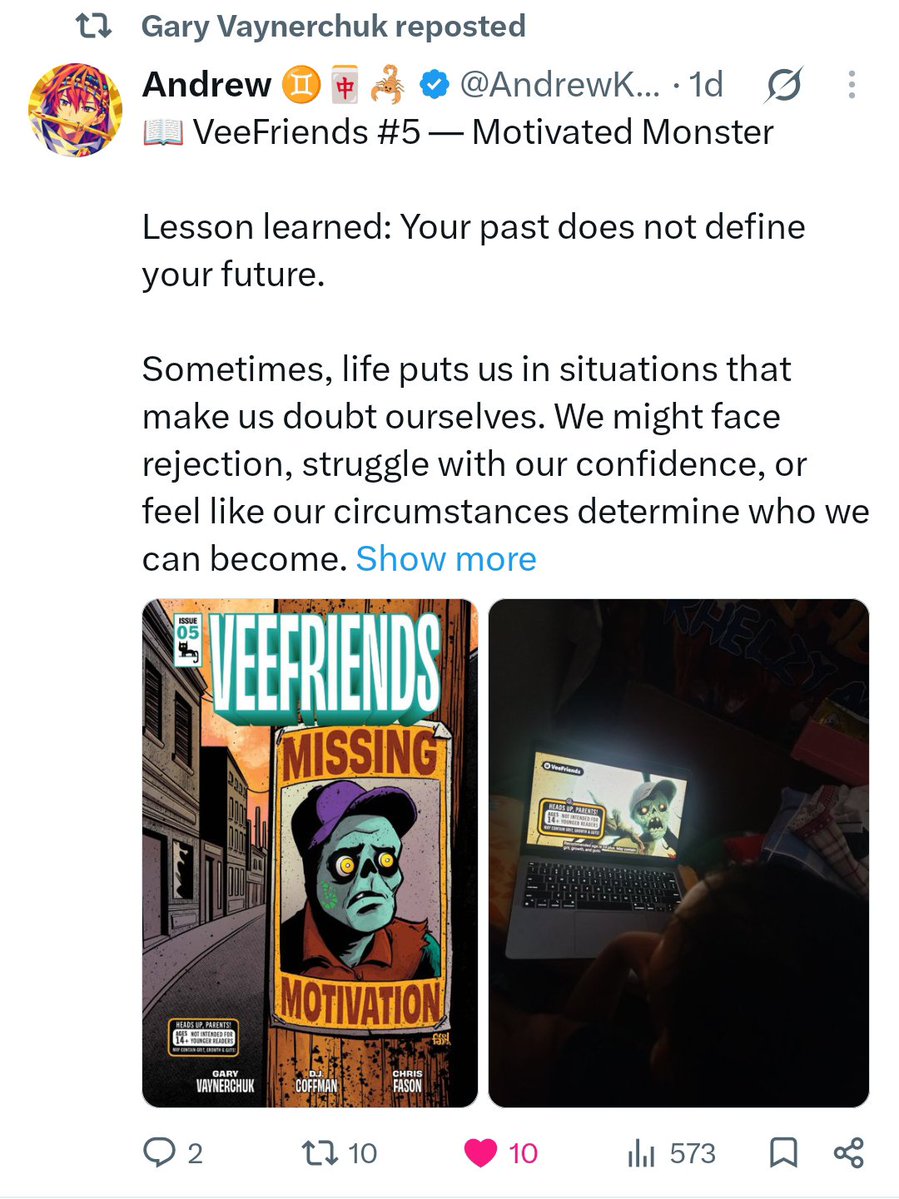 AndrewKing89143's tweet photo. Two reposts from Mr. @garyvee....still feels unreal. 🧡

Thank you, for noticing my posts and showing some love. It genuinely means so much to me. 

And to the Amazing VeeFam, Thank You for always supporting, engaging, and helping my posts reach more people. Your support is a huge part of this moment.

This is a community win!
