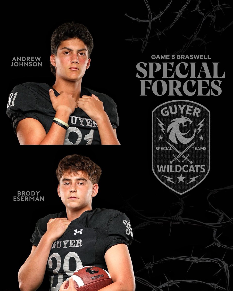 DentonGuyer_FB's tweet photo. 𝐒𝐩𝐞𝐜𝐢𝐚𝐥 𝐅𝐨𝐫𝐜𝐞𝐬: 𝐁𝐫𝐚𝐬𝐰𝐞𝐥𝐥

◼️Andrew Johnson 
◼️Brody Eserman

#Southside | #DifferentBreed https://t.co/xtPYny6C73