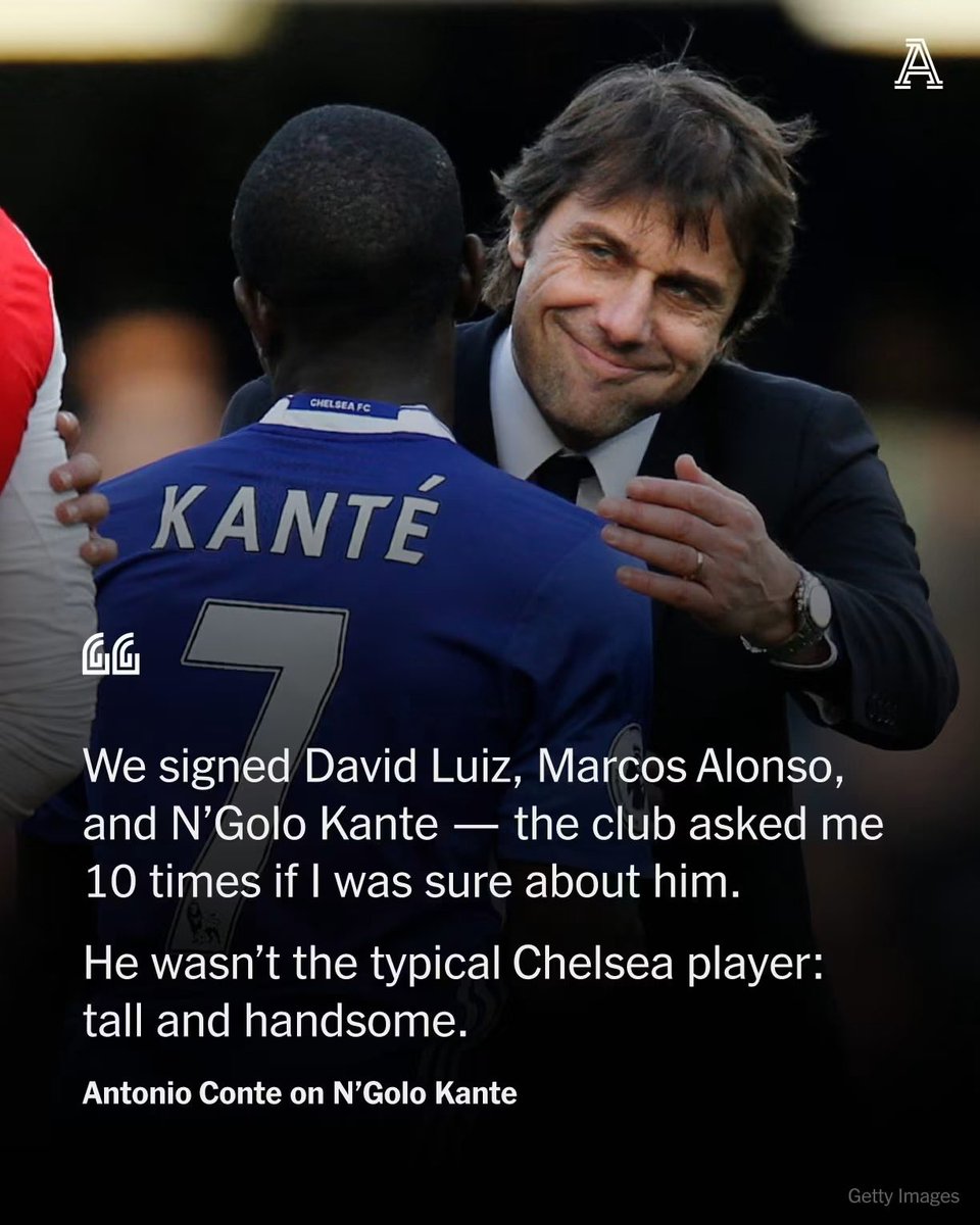FrankKhalidUK's tweet photo. Antonio Conte talking about Ngolo Kante. https://t.co/H0A53nuCSz
