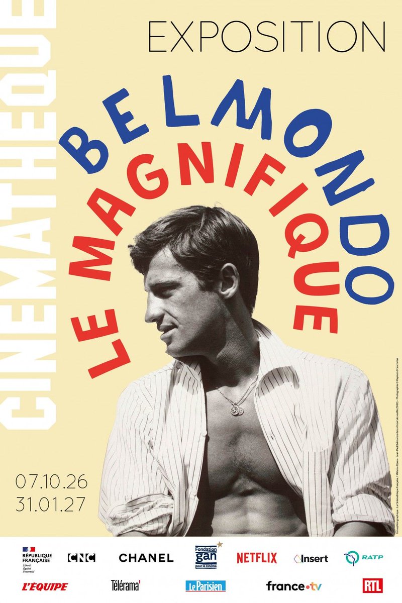 CarlottaFilms's tweet photo. Coup d’envoi ce mercredi pour la nouvelle exposition de la #Cinémathèquefrançaise consacrée à l’icône #JeanPaulBelmondo, « Belmondo, le Magnifique », qui durera jusqu’au 31 janvier 2027 ! https://t.co/rl9jr2jwjS
