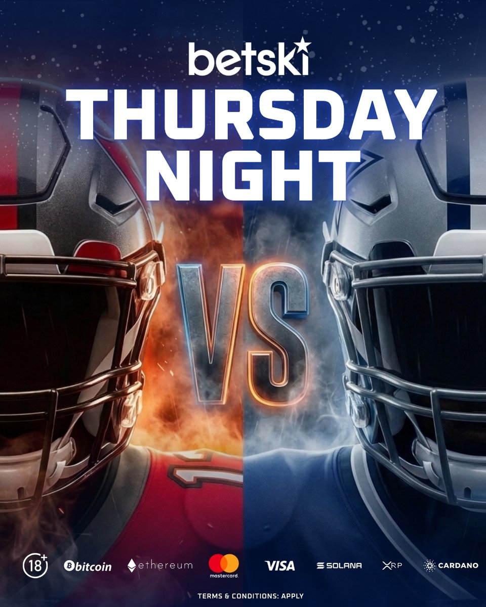 Betski's tweet photo. 🏈 Thursday Night Football is locked in.
🔥 Buccaneers vs Cowboys
🎯 Pick the winner and back your call
❤️ Like + share to enter
🎁 3 winners get a $25 Freebet
👇 Drop your pick before kickoff https://t.co/JbgbuJCYlo