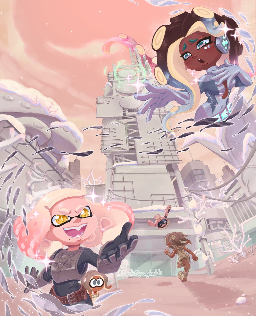 SetiSpaghetti's tweet photo. ''Wait...would that make me like a storybook princess?''🐙✨

Old piece I forgot to post, this was for @sideorderzine !
#Pearlina #Splatoon #Splatoon3 https://t.co/jfonZoS8tY