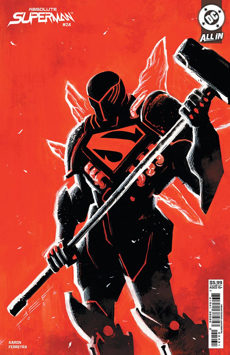 MidtownComics's tweet photo. ABSOLUTE STEEL SUITS UP!

"Get Brainiac" continues as Superman enlists a new ally in his search for his most fiendish foe. But if the man known as Steel is going to join the fight, he's going to need a new suit of armor...

💙🖤New from DC Comics at #MidtownComics COMING THIS NEW COMIC DAY!
😍Covers by Carlo Pagulayan, Mitch Gerads, Juan Ferreyra +  Rafa Sandoval
📚Absolute Superman #24
✏️ Jason Aaron 🎨 Juan Ferreyra 

👉Collect these covers (+ more!) in DC's New Releases for 10/7 -- https://t.co/Bl8lOu6axg

@jasonaaron @juaneferreyra @carenpagulayan @MitchGerads @RafaSandoval75
#DCcomics #AbsoluteSuperman #AbsoluteUniverse #AbsoluteComics #SupermanComics