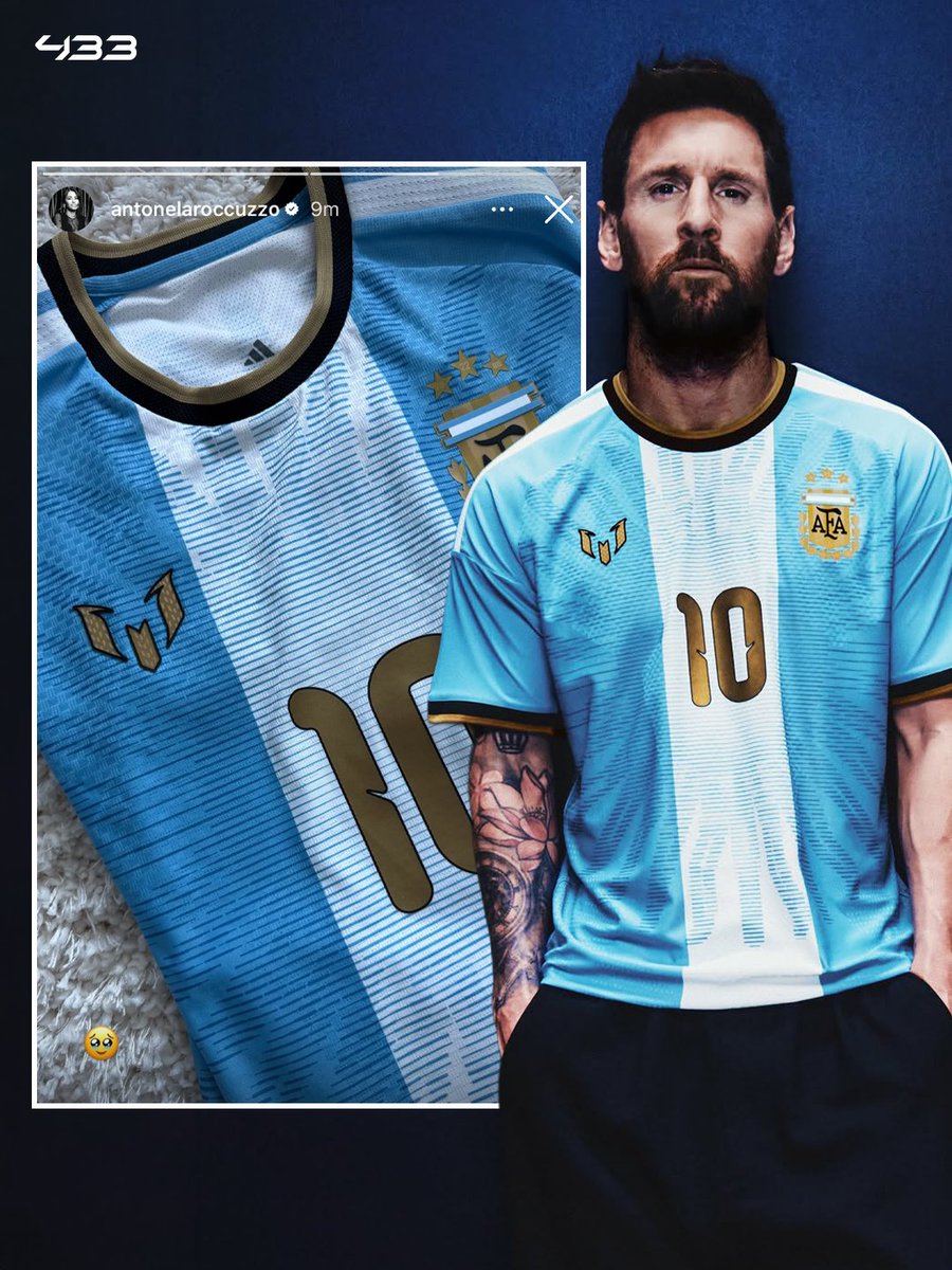 433's tweet photo. 𝐄𝐕𝐄𝐑𝐘𝐓𝐇𝐈𝐍𝐆'𝐒 𝐑𝐄𝐀𝐃𝐘 𝐅𝐎𝐑 𝐓𝐎𝐌𝐎𝐑𝐑𝐎𝐖... 🥹

Antonela shows the jersey for tomorrow being ready, adding a "🥹" emoji. https://t.co/CF6m0Rgj94