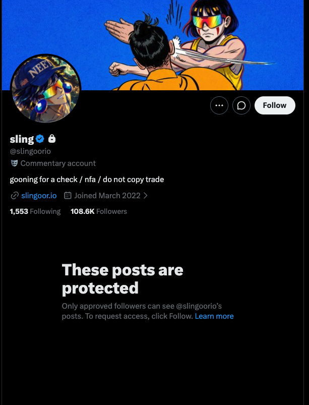 _0xMufasa's tweet photo. If you’re thinking about future expansion for a meme this big, you need the right name and, preferably, the creator himself behind it which Knightcat has.

With an anonymous person running an account like Swordcat’s, ask yourself: what happens once they’re out of supply? Does the account go quiet? Does the posting stop? When the people spreading FUD eventually sell their bags, how much of the engagement you thought was genuine stays and how much evaporates into thin air?

And Sling, who spread claims he knows are false if he was already positioned below a $200K market cap with his WALLETS like in sword cat not a single "WALLET", why would he not back Knightcat instead? Look at the incentives. Think smarter. Don’t follow the herd; form your own opinion.

Think smarter. Trace the meme, find the creator and check the endorsement before judging.
Don’t follow the herd. Have your own opinion.

btw every time he is on something like this the profile gets locked weird ha ?