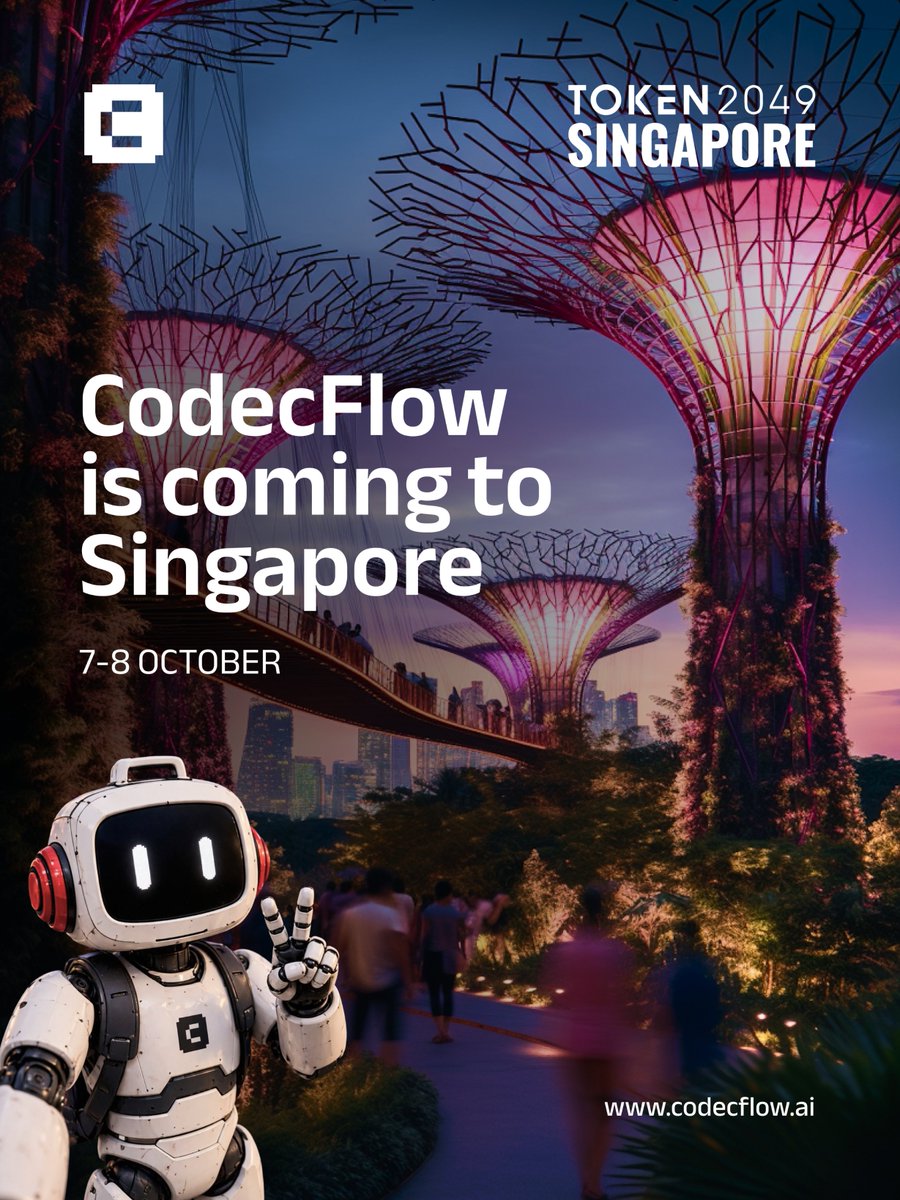 codecopenflow's tweet photo. CodecFlow is heading to @token2049 Singapore this week.

If you're building in robotics &amp; hardware, let's talk! https://t.co/PRtEUclSf9