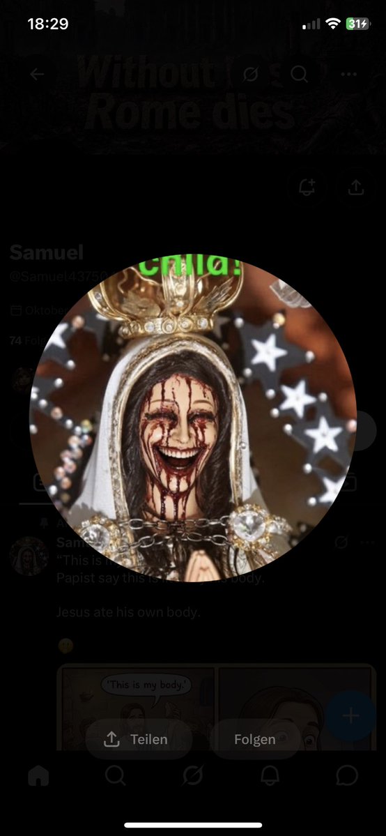 Verlustt11's tweet photo. What is this disgusting thing.

Imagine showing the mother of God like this.
I don’t think that this is some kind of respectful behavior and is maybe the most disgusting thing ever.

Get better. https://t.co/FXMxDIeGLW