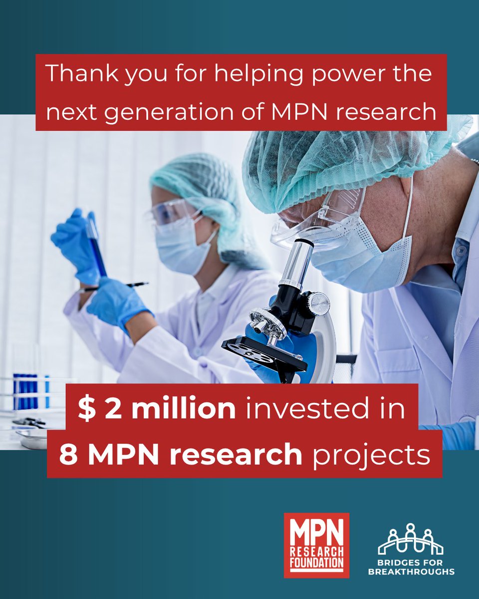 MPN_RF's tweet photo. Thank you for supporting MPN research during Blood Cancer Awareness Month.

Your support helped fund $2 million for 8 new MPN research projects.

Meet the award recipients: https://t.co/y0mTVdMMHP

#MPN #CancerResearch #ResearchFunding https://t.co/TYTwGJqTVd