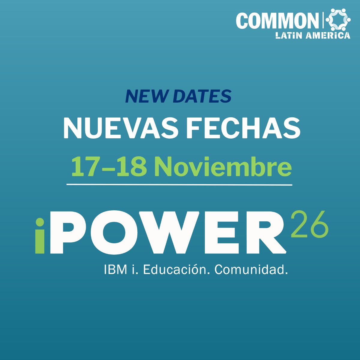 COMMONug's tweet photo. 📣 New dates for iPOWER26: November 17-18!

Already registered? Your spot is still good, and we can't wait to see you in Bogotá. Haven't signed up yet? The updated dates make it a great time to join us.

Bogotá, Colombia
November 17-18

Register today: https://t.co/IieziVNorJ https://t.co/MF0gchWYE4
