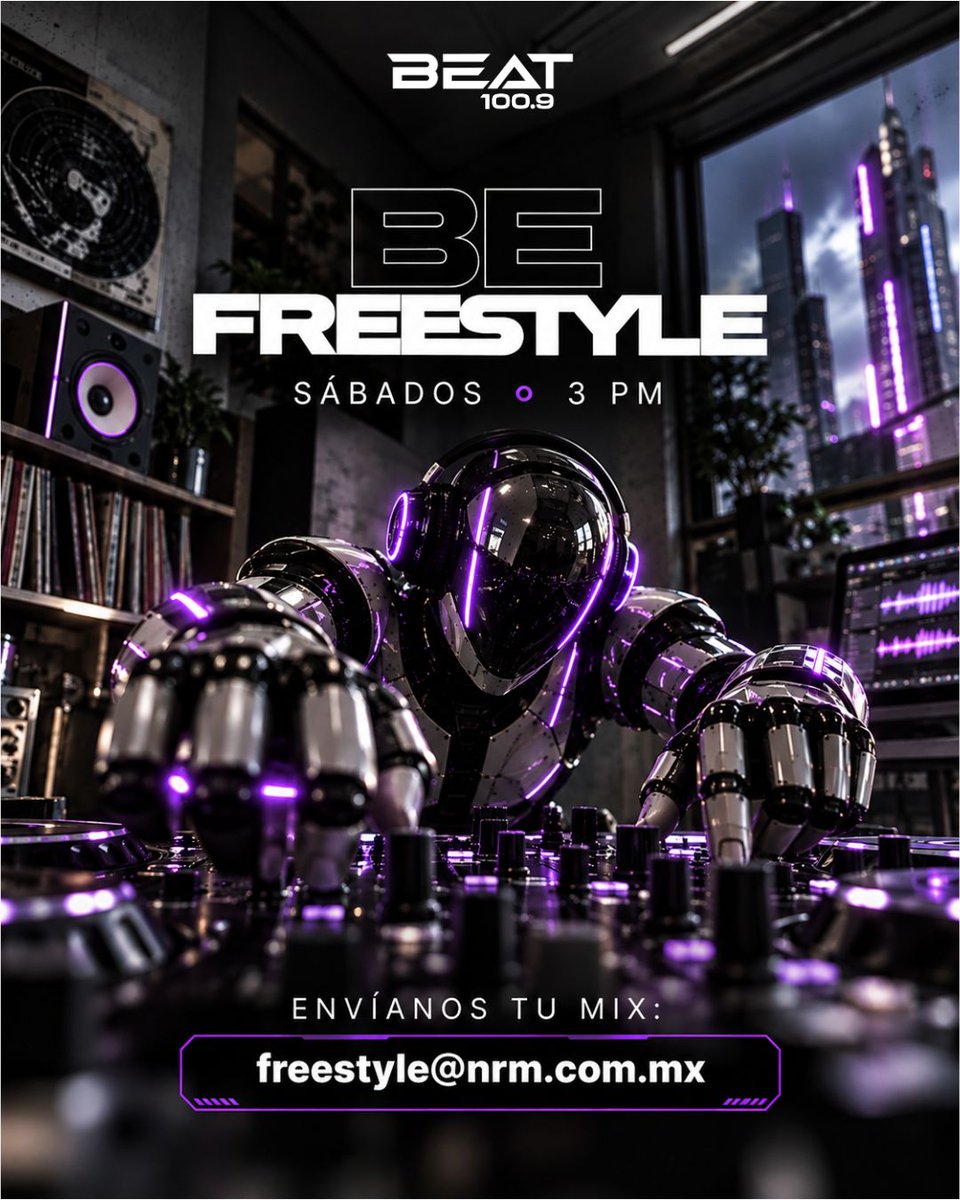 BEATOFICIAL's tweet photo. Tu mix puede sonar en Beat. 🎧⚡
BE FREESTYLE abre la frecuencia a nuevos sonidos.
🎛️ Tu mix debe durar 55 minutos.
📩 Envíalo a freestyle@nrm.com.mx
📻 Sábados · 3 PM
Beat 100.9 | https://t.co/UHILLD2lE0
#BEFREESTYLE #Beat1009 https://t.co/rw6Yhv2R7m