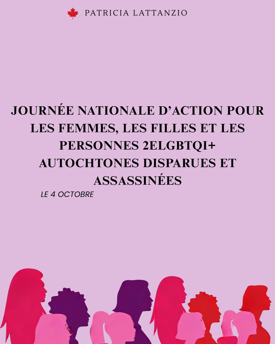 PatriciaLattan3's tweet photo. The #NationalDayofActionforMMIWG2S+ is an opportunity to honour those we have lost and stand with their families and communities.

Mettre fin à la violence fondée sur le genre exige des mesures concrètes. Nous continuerons à la combattre et à nous attaquer à ses causes profondes. https://t.co/pAhlHQVAiT