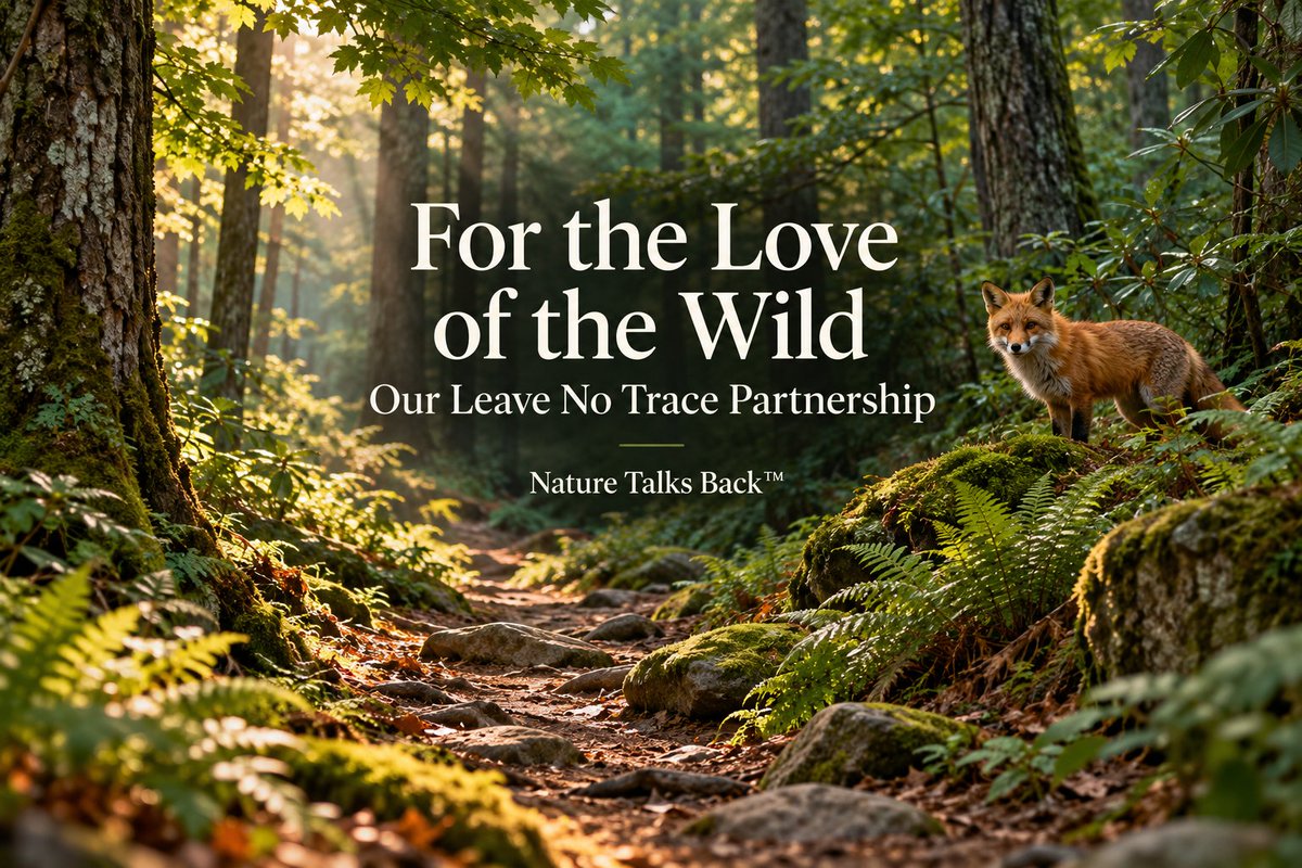 NatureTalksBck's tweet photo. Our newest blog is here! 🌿🦊 “For the Love of the Wild: Why We Partnered With Leave No Trace.” Link in comments! 👇

The places we go to breathe, explore, and find a little peace are also the places animals call home.

That’s why Nature Talks Back™ is proud to be an official Leave No Trace partner. Through education and practical guidance, Leave No Trace helps us make thoughtful choices that protect the outdoors—from packing out our trash to giving wildlife space.

We give back 10% of sales from our Leave No Trace collection, after fees, to support their work. 💚
@leavenotrace 

Read why this partnership means so much to us—and how a little humor and artwork can open a conversation about caring for the wild.

#NatureTalksBack #LeaveNoTrace #ForTheLoveOfTheWild #Conservation #RespectWildlife #ProtectOurWild