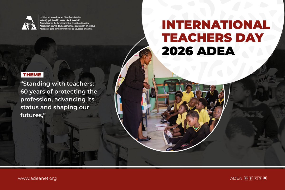 ADEAnet's tweet photo. 60 years after the @UNESCO/@ilo recommendation on the Status of Teachers, Africa's teachers still need more than applause. 

On the 2026 #WorldTeachersDay, ADEA stands with African teachers.

Read our solidarity message: https://t.co/FiG28c4uS9

How best can we support #teachers? https://t.co/SHnyoJuiir