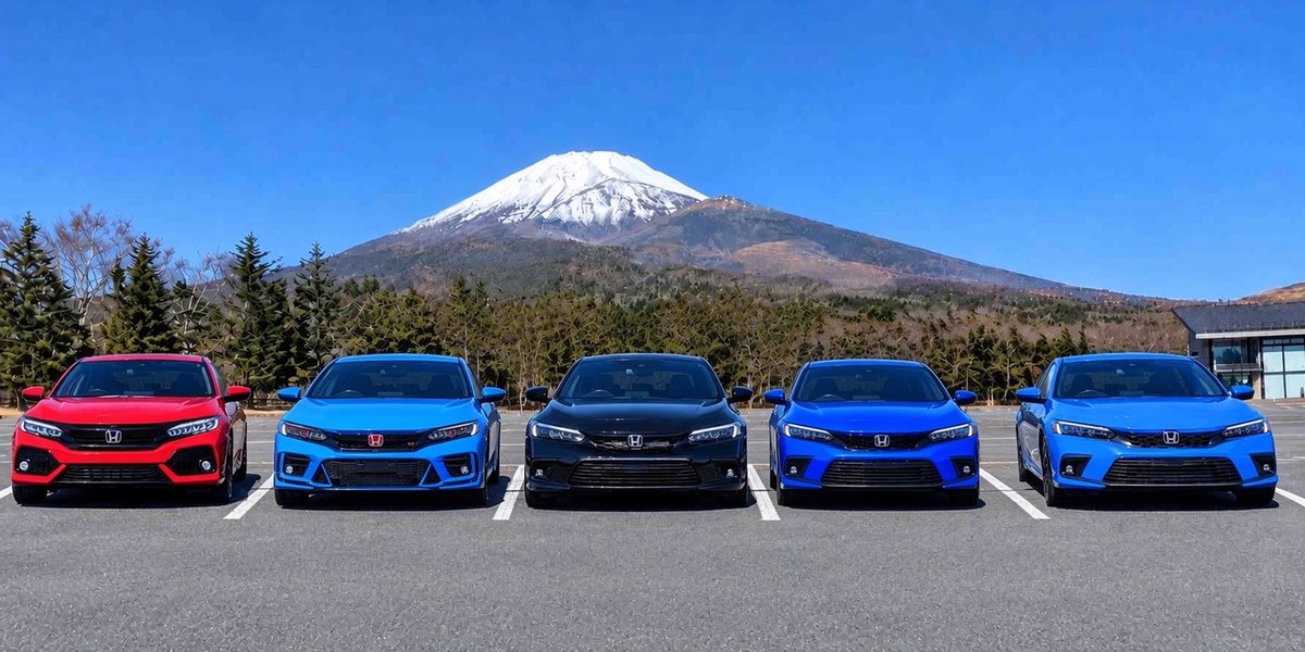 kongosu's tweet photo. 兄のシビック(FK7)
従叔父のシビックタイプR(FK8)
再従妹シビックe:HEV(FL4)
自分のシビック(FL1)
再従弟のシビックe:HEV(FL4) https://t.co/xO6lLEl8yD