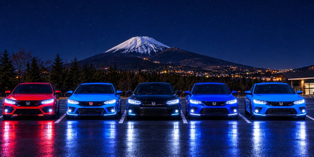 kongosu's tweet photo. 兄のシビック(FK7)
従叔父のシビックタイプR(FK8)
再従妹シビックe:HEV(FL4)
自分のシビック(FL1)
再従弟のシビックe:HEV(FL4) https://t.co/xO6lLEl8yD