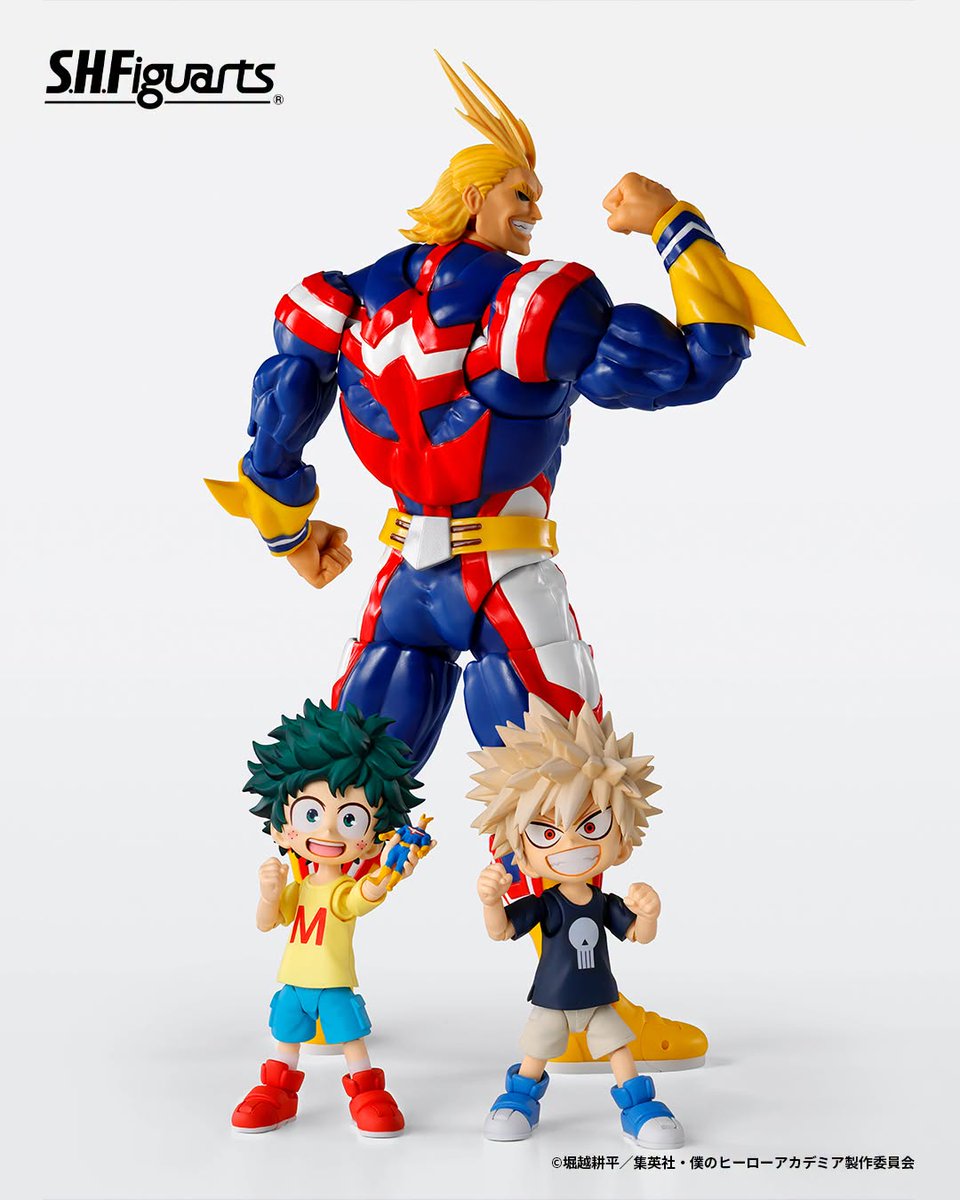 TamashiiNations's tweet photo. 【PREMIUM BANDAI WEEK】
S.H.Figuarts IZUKU MIDORIYA＆ KATSUKI BAKUGO-Childhood Set-

This set includes a variety of optional parts, including an All Might mini figure &amp; cards, allowing you to recreate various on-screen scenes!

*S.H.Figuarts ALL MIGHT is sold separately. https://t.co/VL133YOvlX