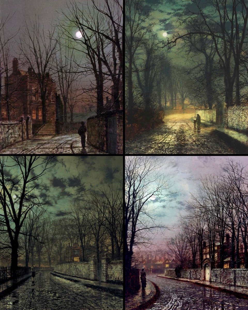 TitaniasRealm's tweet photo. The eternally moonlit world of Victorian painter John Atkinson Grimshaw (1836-1893) https://t.co/4eDuZyXwiH