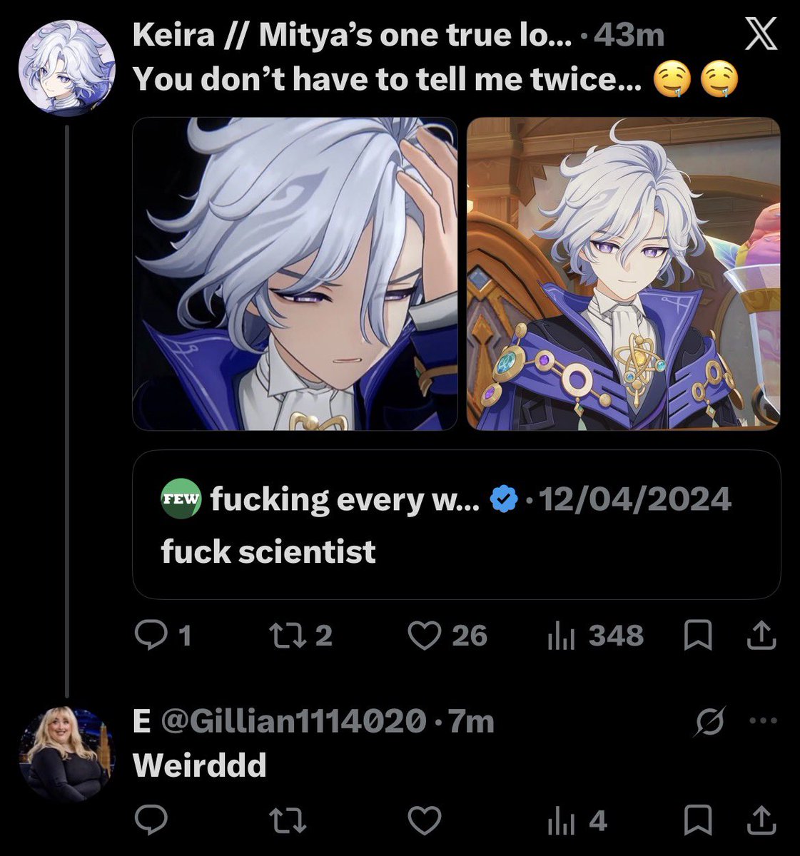 nazuukoiii's tweet photo. Weird ass bitch oh my god I replied to you once https://t.co/1ZOe40iHe6