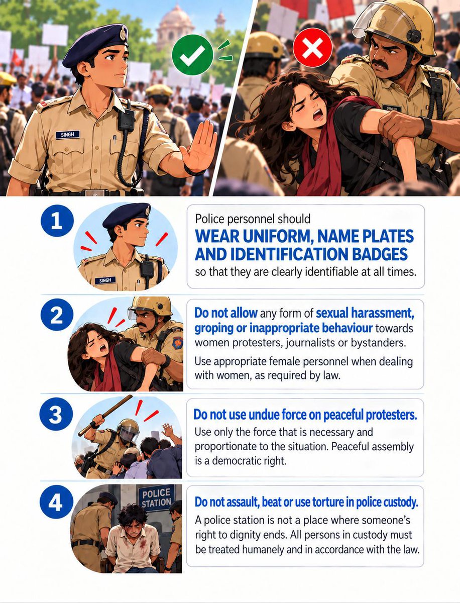YadavAnkitX's tweet photo. @DelhiPolice Maintaining order matters, So does the rule book.
Guidelines for Police personal.
#IndianTaxpairsUpdates
#EthicsofPolicing https://t.co/sbgPpm8q9r