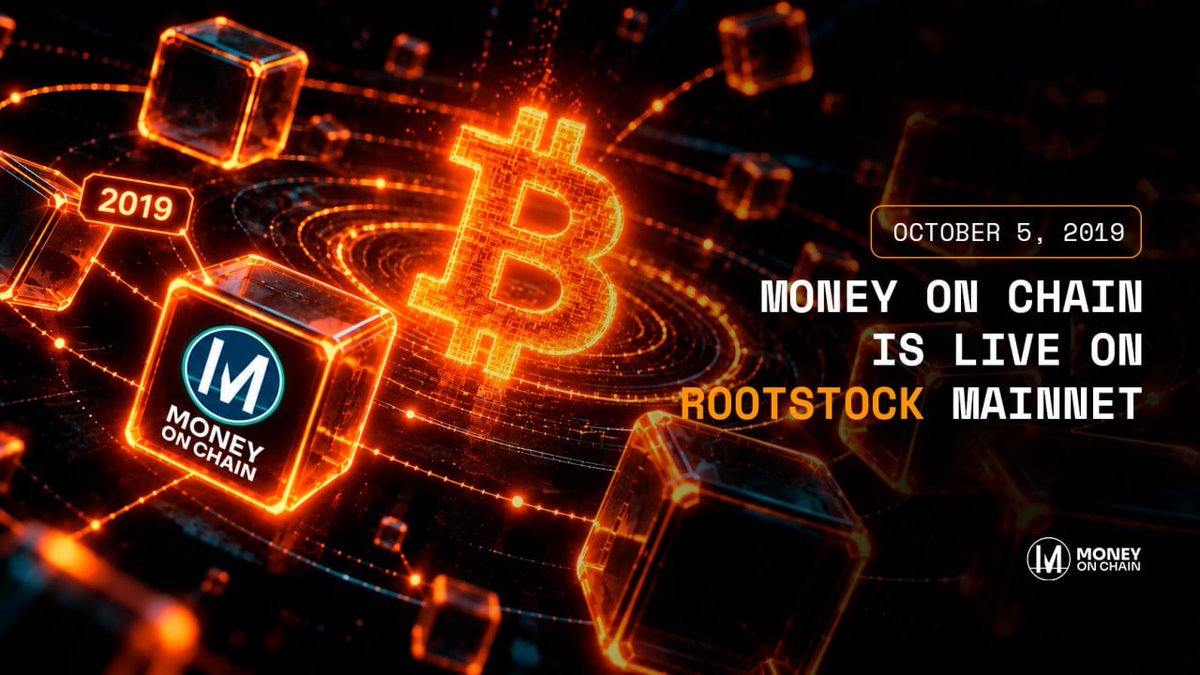 moneyonchainok's tweet photo. Today, we are on our 7th anniversary.  🥳

On October 5th, 7 years ago, Money On Chain was launched in the mainnet of @rootstock_io 

We have 7 years offering a DApp with a decentralized stablecoin, secure and backed with Bitcoin 🦾 https://t.co/AA2BZCwD4A
