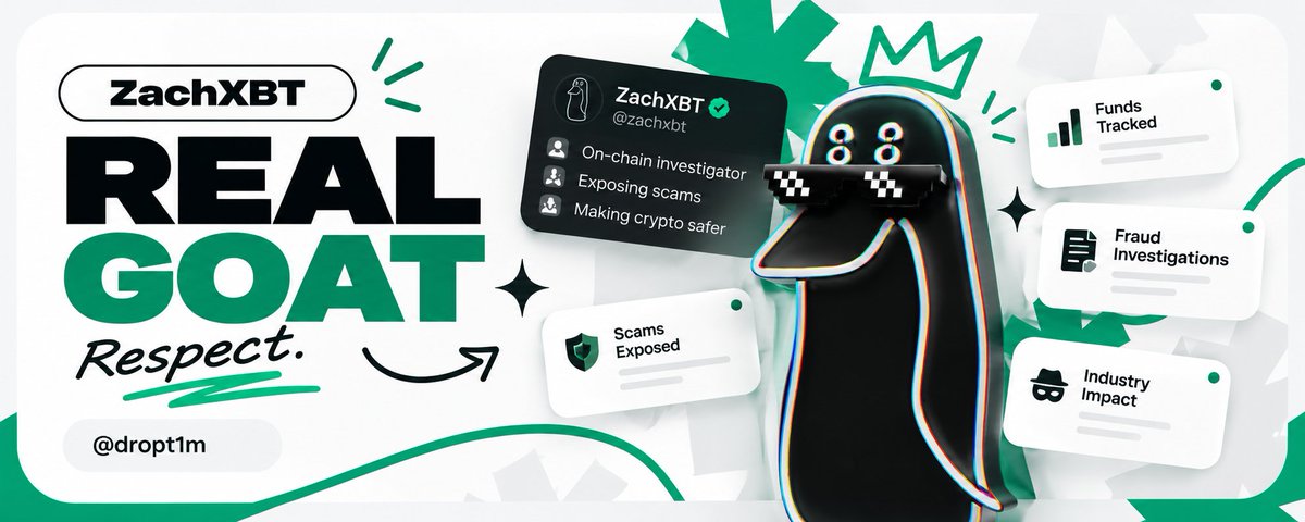 dropt1m's tweet photo. @zachxbt is genuinely one of the people who inspires me to get deeper into cybersecurity and blockchain.

The guy has shown how powerful on-chain investigation can be - tracking funds, exposing scams and connecting the dots that most people simply don't see.

What I really like is that he doesn't just talk about security. He actually does the work.
Seeing this honestly makes me want to learn more about cybersecurity, blockchain analytics and on-chain investigation myself.
I'm still at the beginning of that road, but people like ZachXBT show me how far these skills can actually take you.

Huge respect. 🫡
One day I want to be able to look at a blockchain and see what others don't.