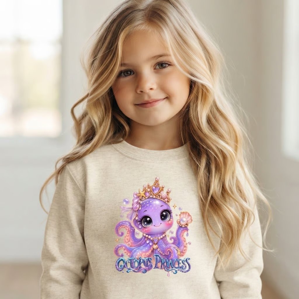emilkova888's tweet photo. Girls Princess Octopus Sweatshirt, Toddler Crewneck Pullover Ages 2-7. Available in ecru, pink, navy blue and black. Free shipping from Payhip: https://t.co/YPTh1t6RAe
#ToddlerSweatshirt #GirlsPullover #KidsFashion #FreeShipping #KinderPullover #JugendPullover #SudaderaInfantil https://t.co/ZveYTbje5i