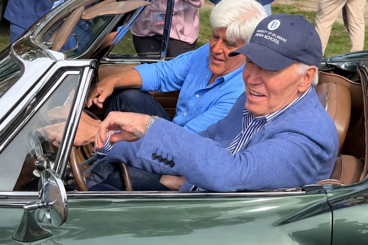 ChrisDJackson's tweet photo. 📺 You gotta love this. Yesterday, @JoeBiden spent the day at a car show in Newport with @jayleno, surrounded by the muscle cars he’s loved his entire life, including his beloved 1967 Corvette Sting Ray.
This is Joe Biden at his core. Just Regular Joe. A guy who genuinely loves cars, loves people, and seems happiest just talking shop and enjoying the moment.
After more than 50 years of public service and everything he’s been through, I’m glad to see him out there enjoying himself.
And even better, seeing people show him the love and appreciation he deserves.
The nation would be much better if we had more Joes and Jays in it. 💙🇺🇸