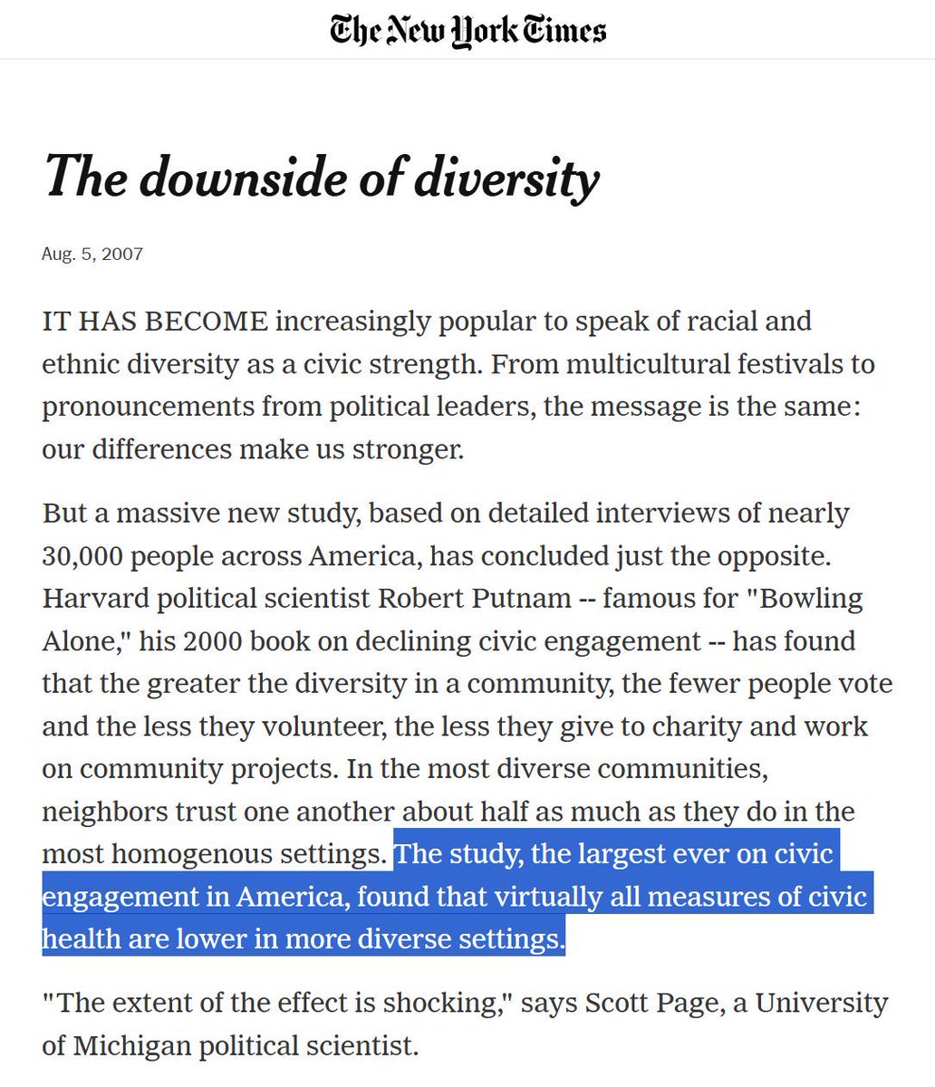 ConnorLeeeh's tweet photo. @avidseries You can also just not want to because they are ugly and nothing like you - that is a perfectly valid reason. A society with no shared history, language barriers, incompatible values becomes one of low trust and ugliness with people retreating from civic life. https://t.co/TKQaokgcYu