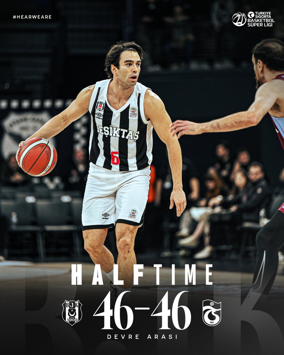 BJK_Basketbol's tweet photo. ⏸️ İlk yarı sona eriyor.

Beşiktaş 46-46 Trabzonspor

@BasketSuperLigi | #HearWeAre https://t.co/jpir2XQPk5