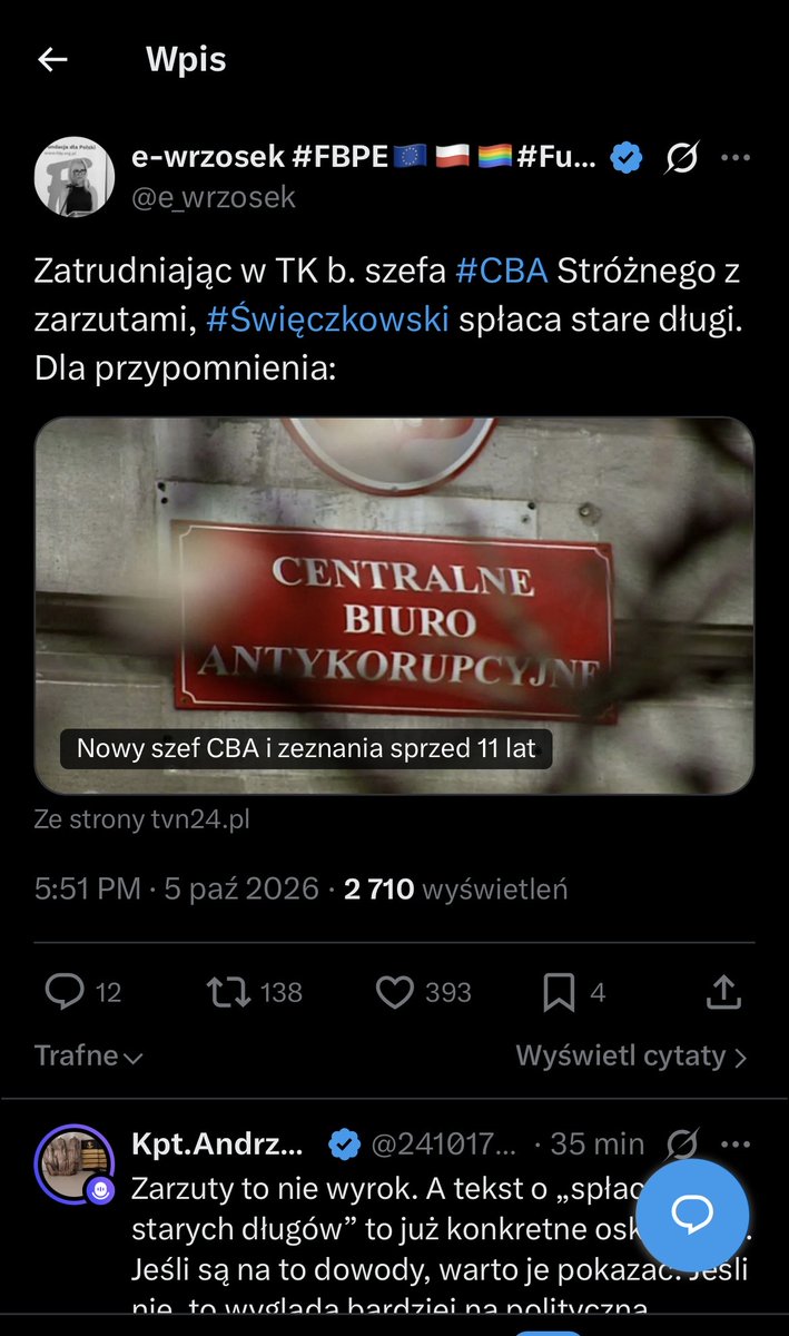 StAdVocem's tweet photo. Pozostańmy w poetyce tego wpisu.
W sposób oczywisty nasuwa się pytanie, kto i czyje długi spłacał, gdy delegowano do Prokuratury Krajowej prokurator Małgoś (znaną z takiego zwrotu - „Gosieńka, RT jest Twoim dłużnikiem – a ja trzy razy bardziej”) albo do jednego zespołu działającego w Prokuraturze Krajowej panie prokurator Ariadnę Rużewicz-Zielińską i Edytę Salwin z Prokuratury Rejonowej Warszawa Żoliborz.

Zastanawiające jest również zatrudnienie w warszawskim ratuszu na eksponowanym dyrektorskim stanowisku emerytowanego policjanta, który miał otrzymać wiadomość o treści „dawaj do RT zanim dotrze z innego źródła”. Czy rzeczywiście dał do RT, przez co ten stał się dłużnikiem emerytowanego policjanta?