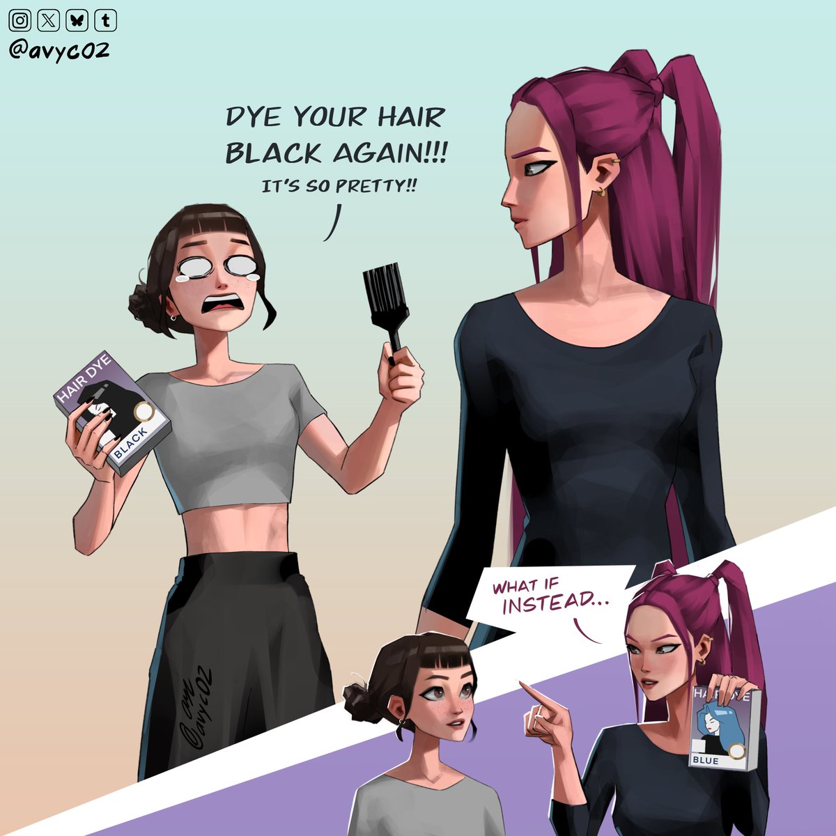 avyc02's tweet photo. Dyed hair Zoey! Wanted to play around with the different Zoey designs in the movie’s art book. 🎀✨ 
#kpopdemonhuntersnetflix #kpopdemonhuntersfanart #KPOPDEMONHUNTERS #KPopDemonHuntersMira #KPopDemonHuntersZoey #mira #zoey #huntrix #kpop #fanart #kpdh #ArtistOnTwitter https://t.co/U7nYg3ljsJ