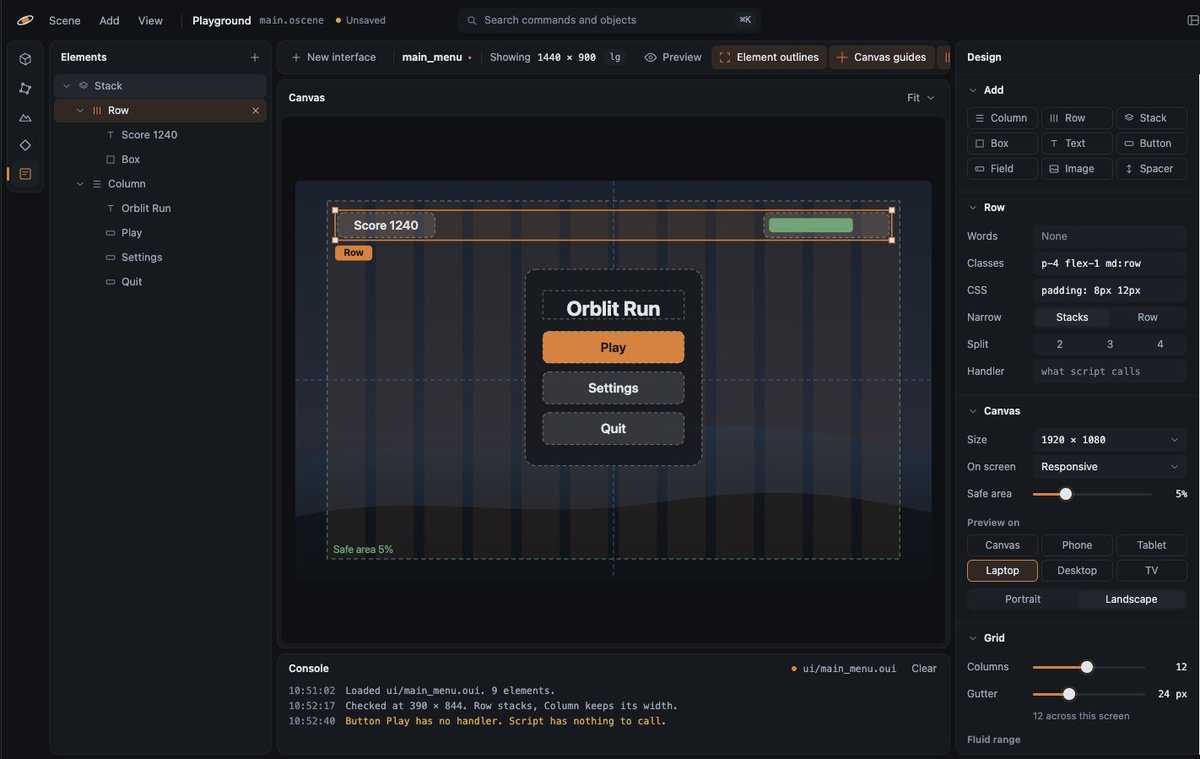 CB26_'s tweet photo. 🚀 New UI improvements have landed in the Orblit Editor!

I've been working on making the editor cleaner, easier to navigate and giving it a stronger foundation as Orblit continues to grow.

https://t.co/kQBe7QjfdJ

🧵👇 https://t.co/pH9wFrFDES