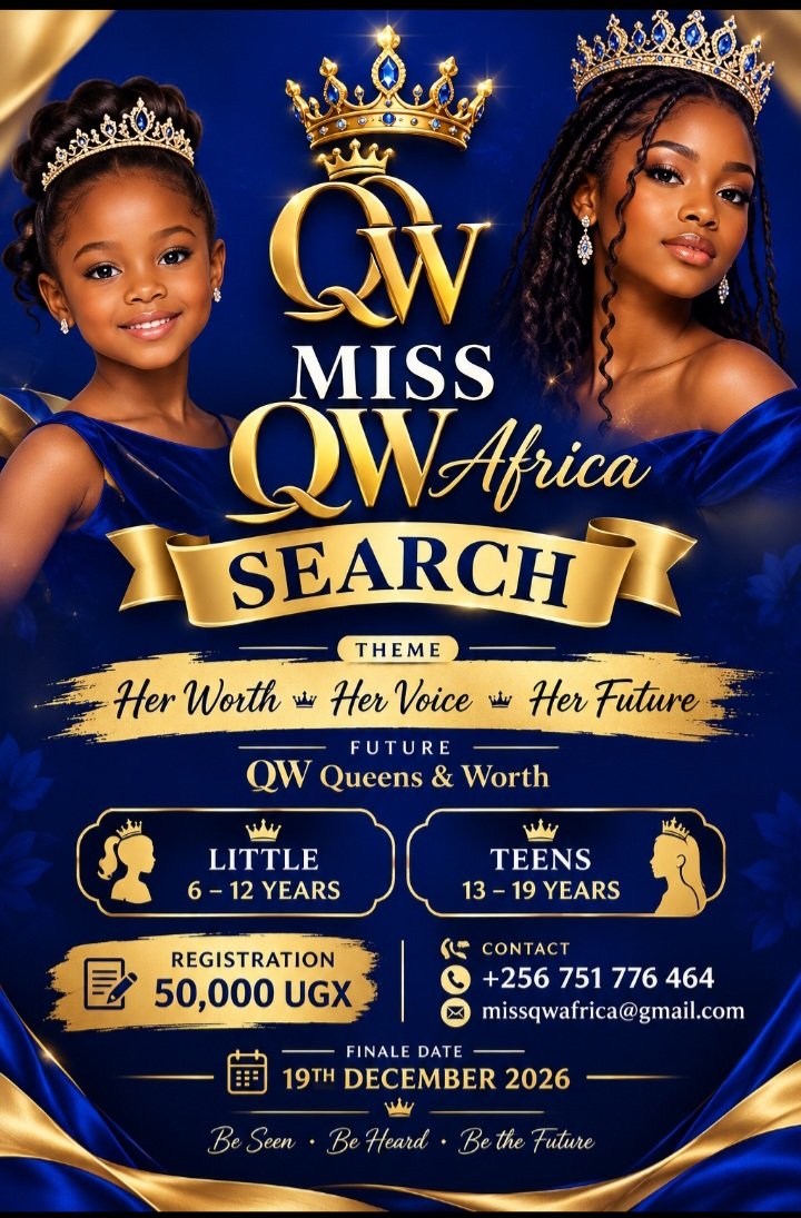 MissQWAfrica's tweet photo. The Search is on 👑 🌟 
MISS QW Africa 2026 is calling Little queens (6-12) and Teen Queen's (13-19) to step into their worth. 
Registration: 50,000/= 
Finale: 19th Dec 2026
Be seen. Be Heard. Be the future https://t.co/VaPMGe5RlZ