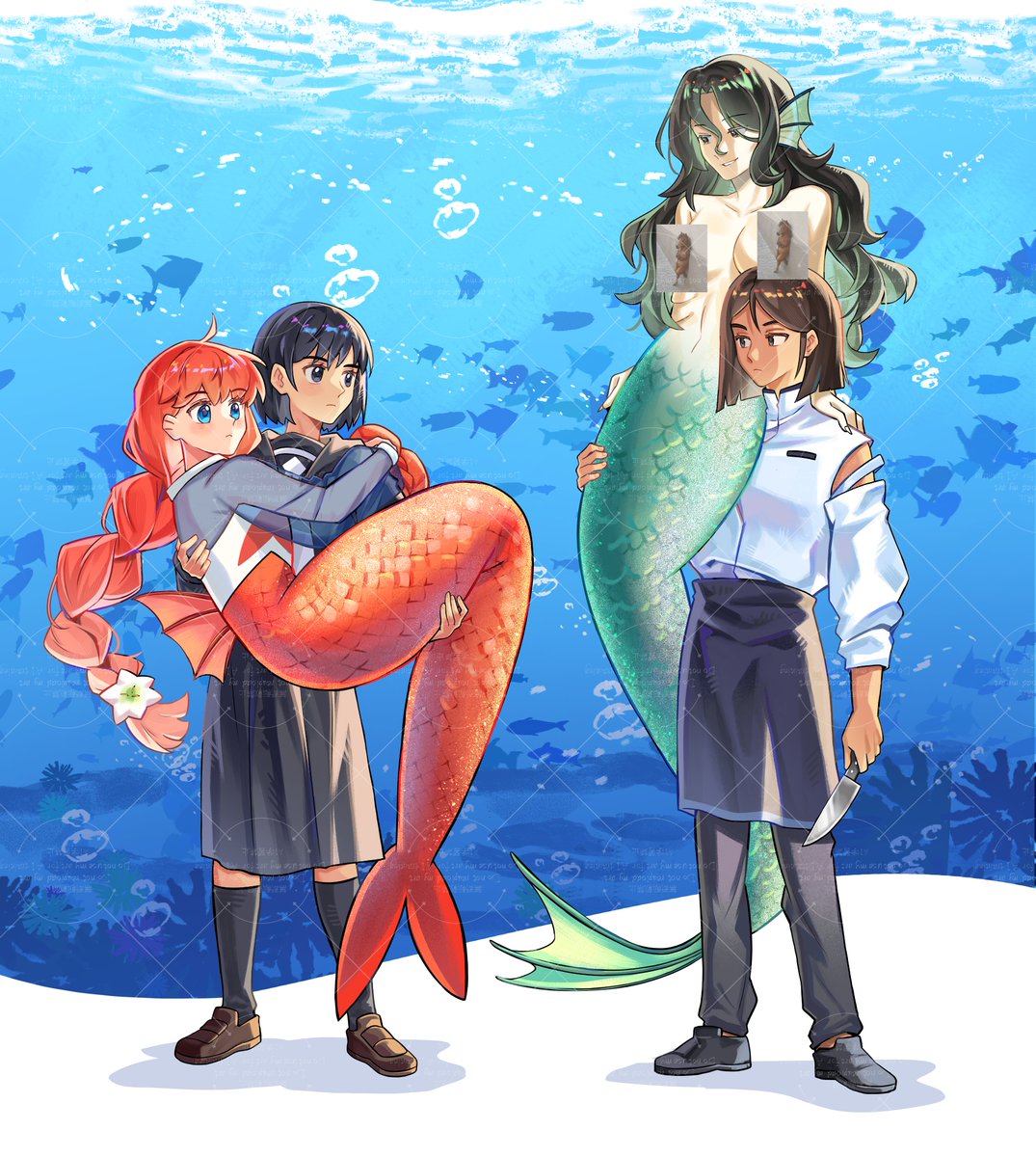 Ryer2911's tweet photo. A recent commission I did, really enjoyed drawing the fish tail part 🐠 #commission https://t.co/ywwXy6R8hP