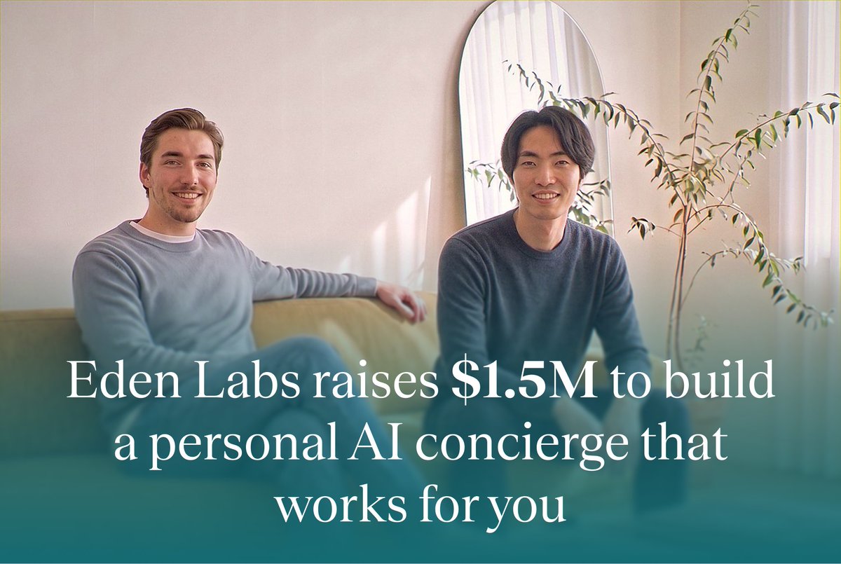 meetedenhq's tweet photo. Eden Labs raises $1.5M

Eden Labs has raised $1.5M to make the most intuitive, powerful and accessible personal concierge ever. The round was led by Gaea Ventures, with participation from Becker Ventures, other family offices and angels.

You can use Eden to do just about anything. Plan and book your best friend's bachelor party, have your kid's art supplies delivered for the project they "totally told you about a week ago", analyze all of the stats to make the perfect sports bet, automatically order all of the merchandise you need so you are never out of stock, the possibilities are endless.

More than 13,000 people have signed up for early access to Eden.

Comment "eden" below to get an exclusive invite code!