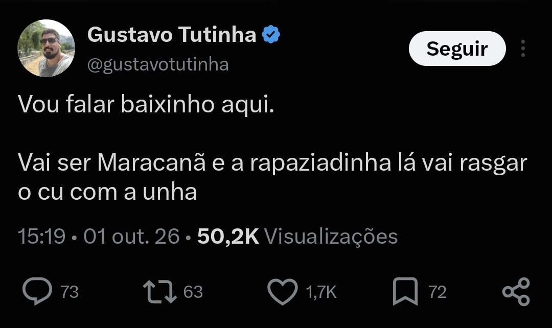 delaurentiis_br's tweet photo. Vou falar baixinho aqui.

Vai ser Maracanã e a rapaziadinha lá vai rasgar o cu com a unha https://t.co/cCHnKdNQX2
