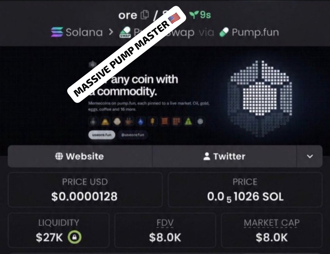 Massivepumpmast's tweet photo. $ORE was spotted early in the TG at around $8.0K mcap — before the chart really started moving. 📈🔥
Early members got positioned and managed their trades as momentum picked up, with the move reaching around $267K mcap.
Don’t just watch from the sidelines. 👀
DM me to join the TG & Discord and stay ahead of the next setups. 🚀

CA: 76fvXLL5hPsr6CQUs6PrXTY7VgdyY5tPidjPrpaepump
#Crypto #Trading #Altcoins #Solana