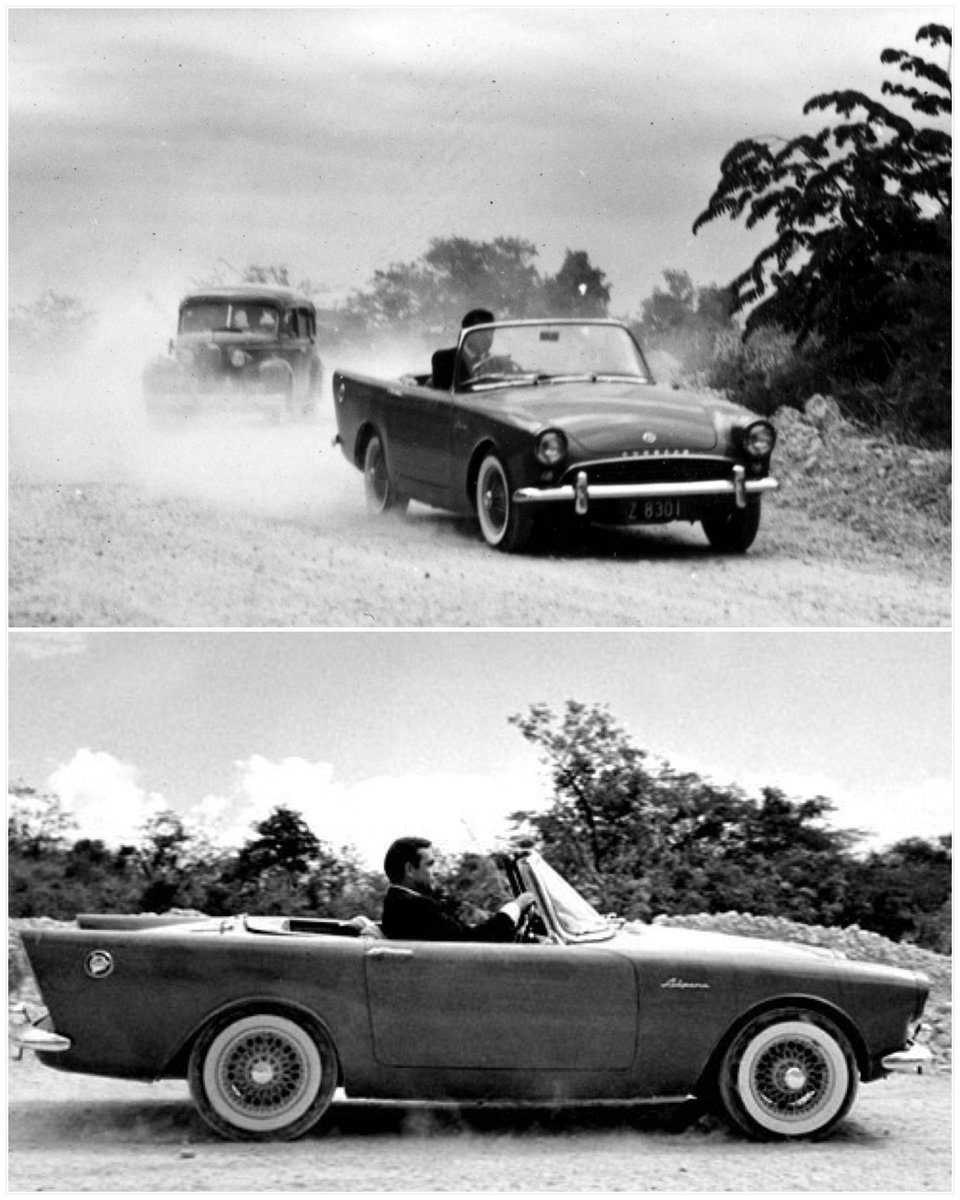 Superstar_Cars's tweet photo. It's James Bond 0️⃣0️⃣7️⃣ 🔫 Day. 

James Bond Day is held on 5 October every year, the date of the world premiere of Dr. No, the first James Bond film, in 1962. The first car driven by James Bond (Sean Connery) in the movie was a 1960 Sunbeam Alpine Series II, in Lake Blue. https://t.co/oAG4rEacTE