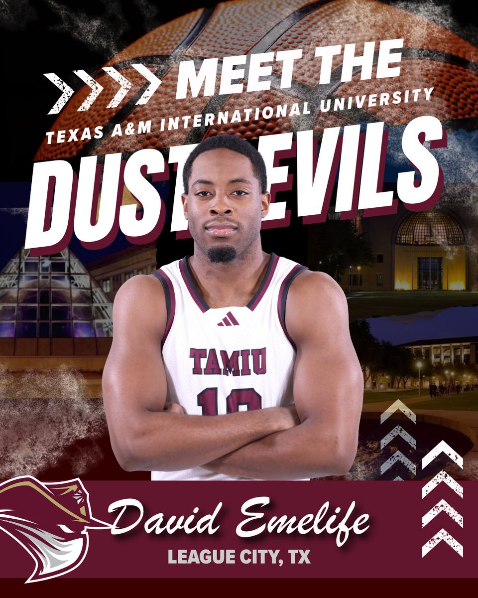 DustdevilMBB's tweet photo. Introducing 6’6 Forward from League City, TX David Emelife! David is a transfer from Collin County College. Outside of basketball David enjoys playing 2K, watching nature, and playing tennis. #dustem #TeamFamilyBelieve https://t.co/bxqo6VwZ9x