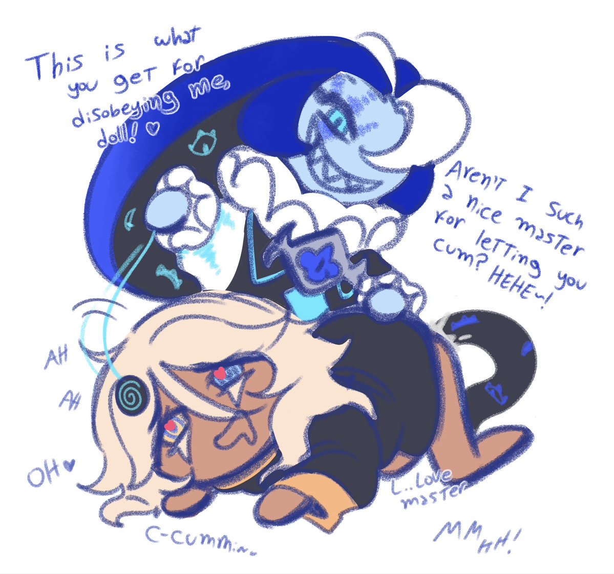 ANOMALLIED's tweet photo. kinktober day 3: mind control/hypnosis 🎭🍦

#cookiecum https://t.co/nI8hoymzbA