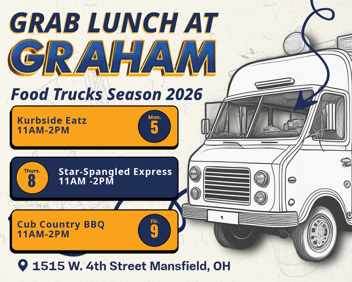 GrahamAutomall's tweet photo. We have more Food Trucks for you! Make sure to stop by and Grab Lunch at Graham. Check out the schedule for the remainder of this food truck season: https://t.co/eFuHD99v0w

#FoodTruckMonday #GrahamToyota https://t.co/i6G1utKPe2