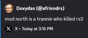 DegencordOSRS's tweet photo. Nigga is drunk after Runefest 😭😭😭😭😭😭😭😭 @afriendrs https://t.co/JWgyntvHfX