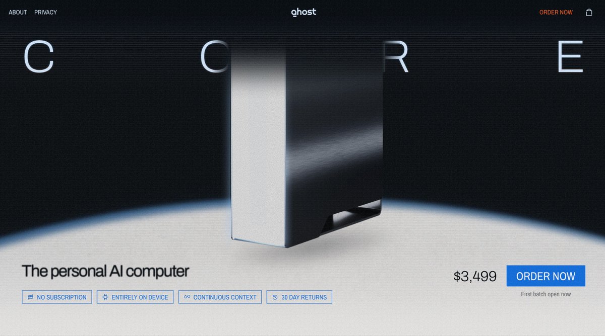 ziwenxu_'s tweet photo. Infinite money glitch here.

Ghost's new Core AI computer is $3,499.

The RTX PRO 4000 Blackwell + AMD Ryzen 5 sells for about $3,400 by itself.

So the rest is basically free??

64 GB DDR5 RAM - about $1K
1 TB NVMe SSD - $250

Total is like $4.5K if you buy the parts separately. https://t.co/11IWzyB9ww