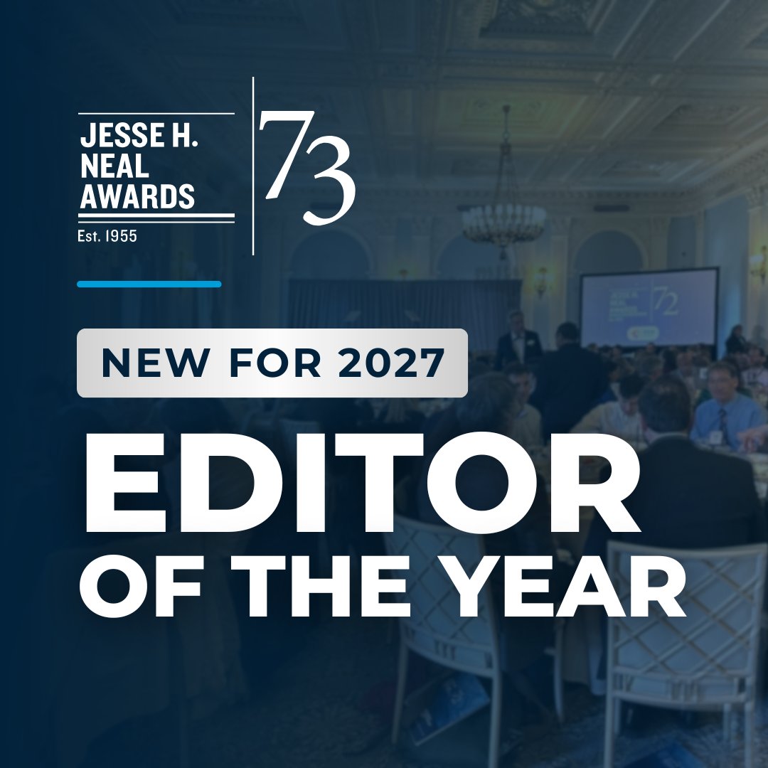 SIIA's tweet photo. Great journalism starts with great editorial leadership.

New for the 2027 #NealAwards, Editor of the Year recognizes editors making a measurable impact on their publications, teams and audiences.

Early-bird nominations close Oct. 9: https://t.co/dQrDwh8QU1 https://t.co/bRg2HrncRF
